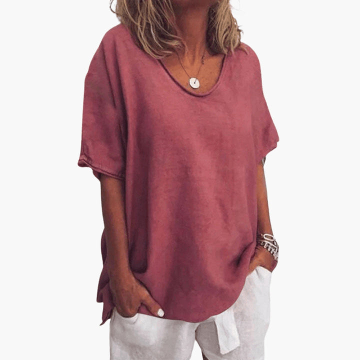 Dam Topp | Oversized | Kort Ärm | Sommar