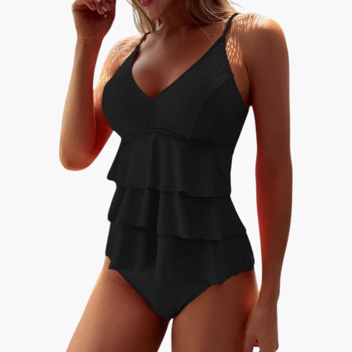 Dam Baddräkt | Elegant | Volangdetaljer | Sommar