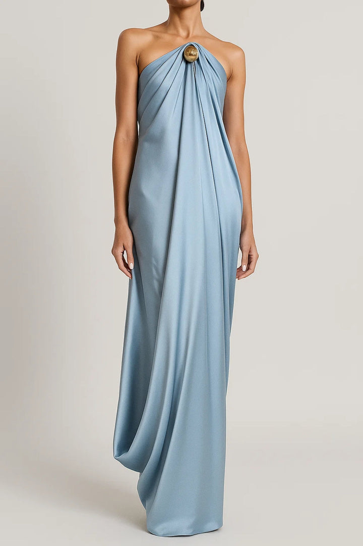 Dam Klänning | Elegant Oversized | Draperad Design | Sommar