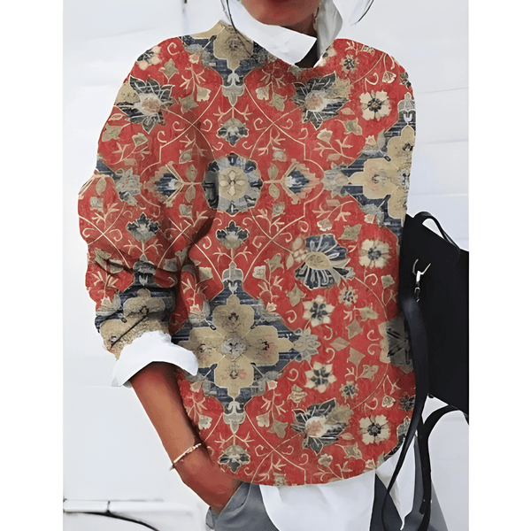 Stickad Tröja | Blommig Damtröja | Varm & Casual Stil