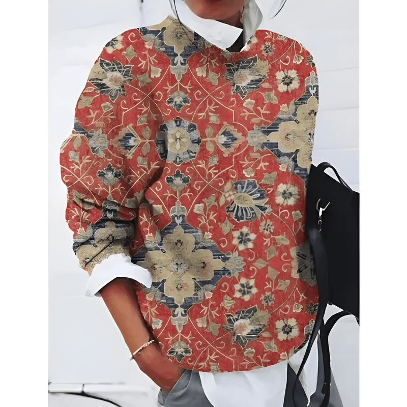 Stickad Tröja | Blommig Damtröja | Varm & Casual Stil
