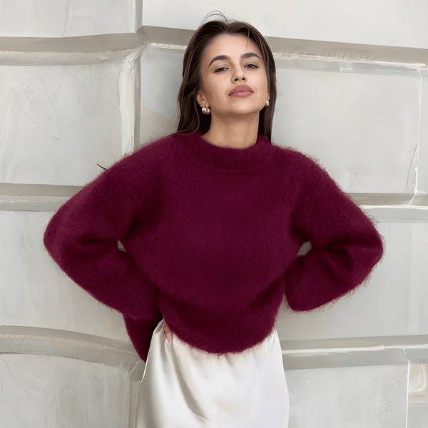 Stickad Tröja Dam | Fluffig Oversize Design | Mjuk och Trendig Siluett