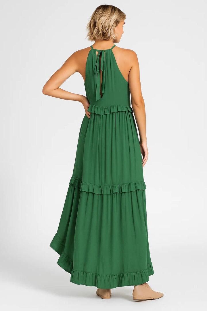 Dam Klänning | Elegant | Volangdetaljer | Sommar