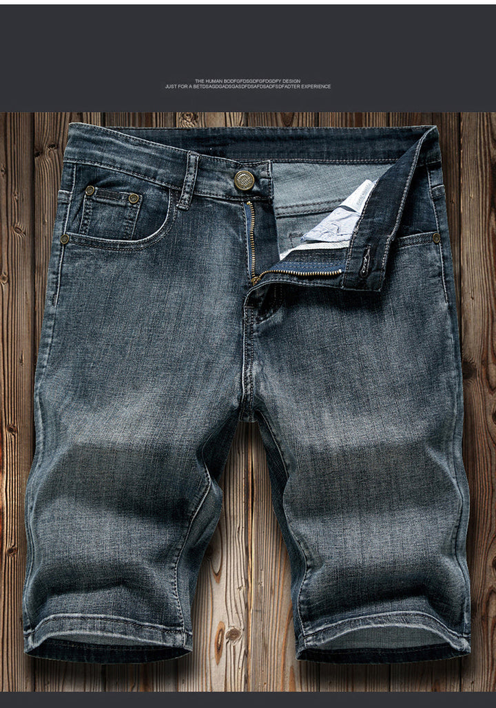 Herr Jeansshorts | Straight | Med Dragkedja | Sommar