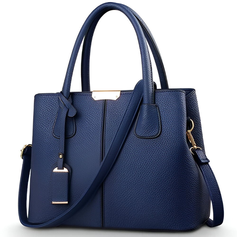 Damväska | Stor fyrkantig tote | Crossbody- och skuldra-väska | PU-läder