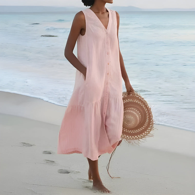 Damklänning | V-ringning i Premiumstil | Lätt & Elegant Passform | Polyester