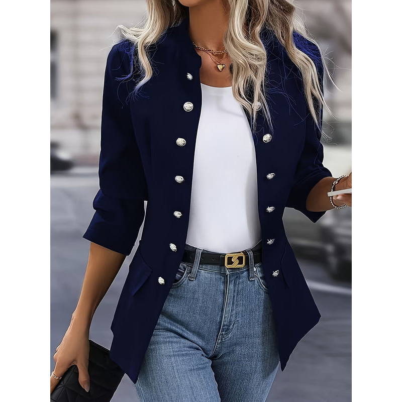Vinterjacka Dam | Dubbelknäppt Blazer | Elegant Långärmad