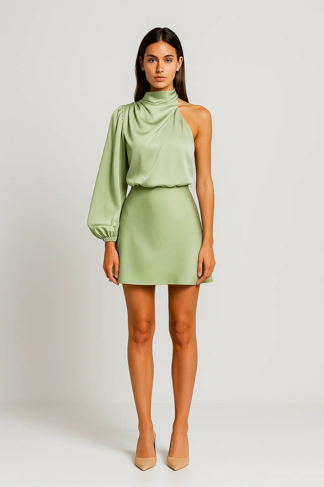 Dam Klänning | Figursydd | One Shoulder | Sommar
