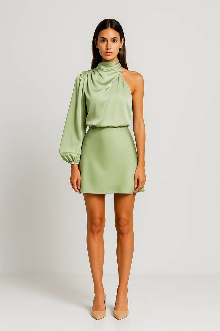 Dam Klänning | Figursydd | One Shoulder | Sommar