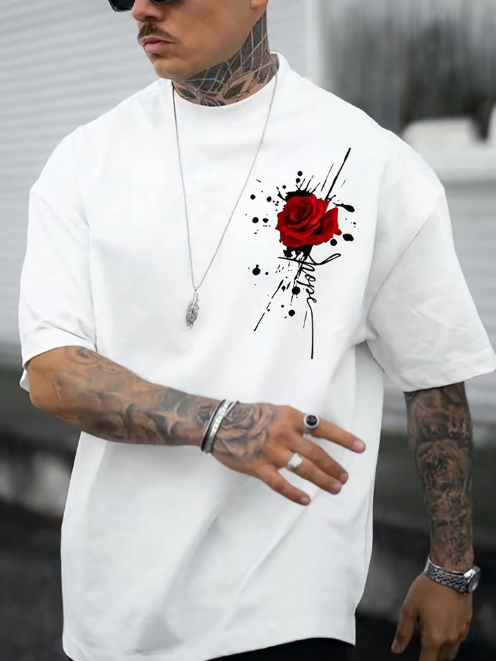 Herr T-shirt | Oversized Streetwear | Kort Ärm | Sommar