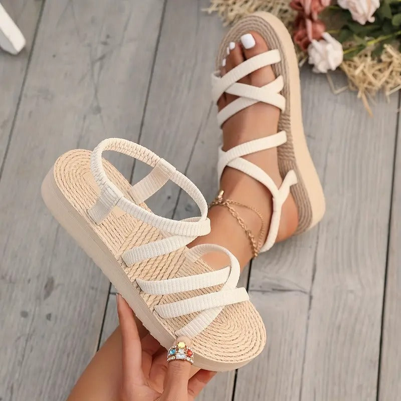 Damsandaler | Eleganta Remmar & Öppen Tå | Mellanhög Klack | EVA-material för Sommar