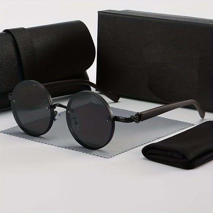 Herr Solglasögon | Vintage Elegant | Rund Form | Sommar