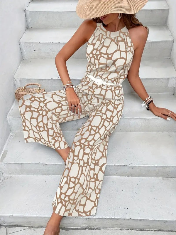 Dams Set | Geometrisk Print & Ruimade Detaljer | Sommar Casual
