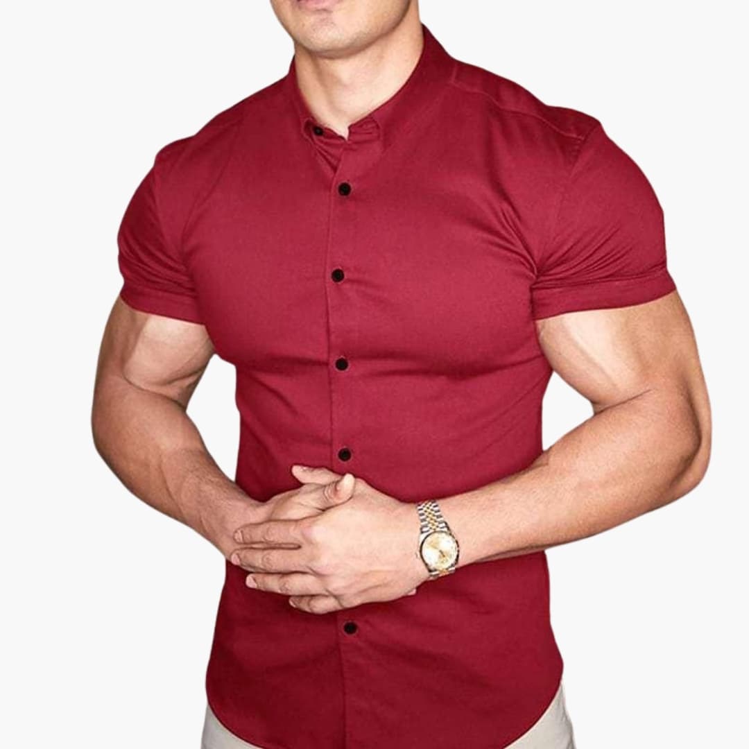 Herr Skjorta | Slimfit | Kort Ärm | Sommar