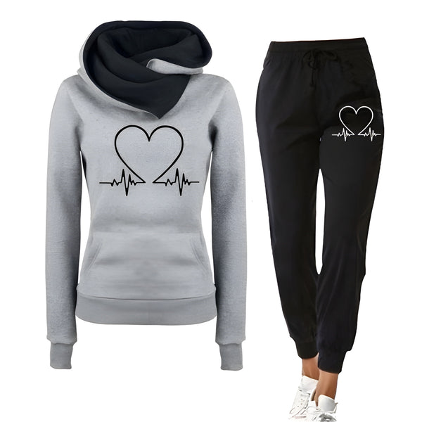 Kläder Dam | Tvådelad Träningsdräkt | Hoodie & Byxor | Sportigt & Bekvämt Set