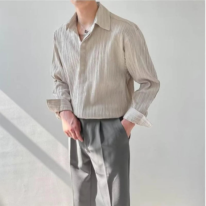 Herr Skjorta | Elegant | Lång Ärm | Sommar