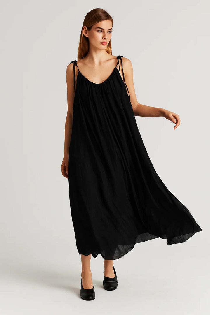 Dames Klänning | Oversized Elegant | Tunna Band | Sommar