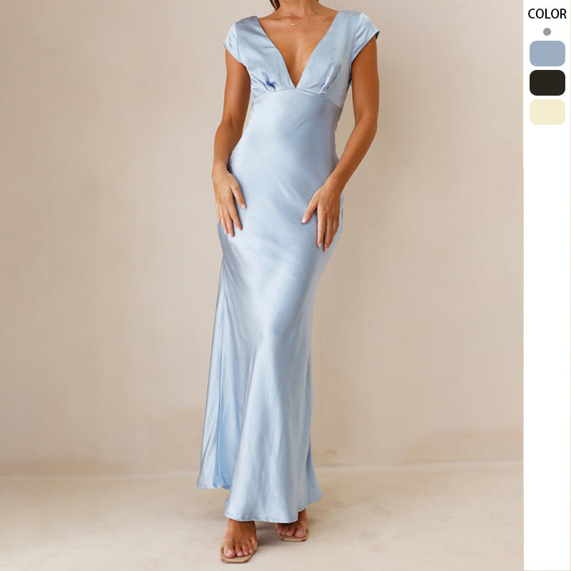 Dam Klänning | Elegant | Djup V-ringning | Sommar