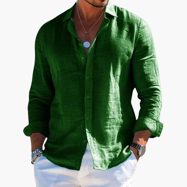 Herr Skjorta | Slimfit | Med Knappar | Sommar