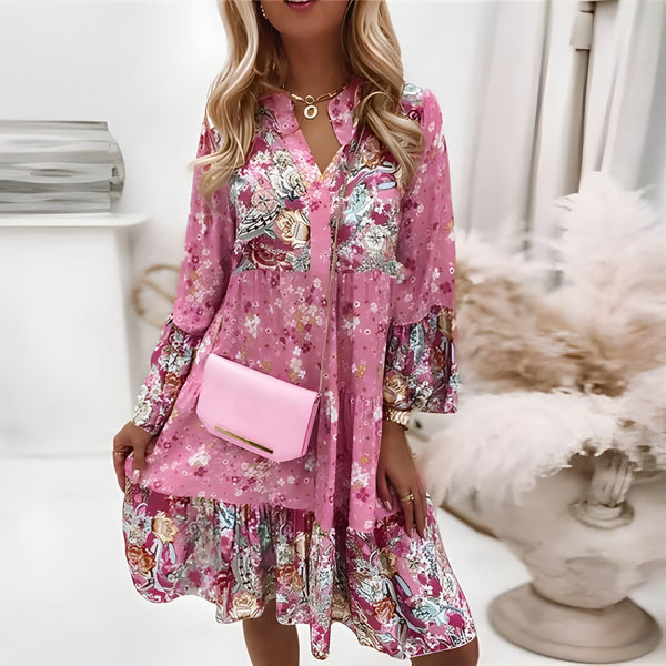 Klänning för Dam | Boho Stil | Elegant & Bekväm | Mjuk Polyesterblandning