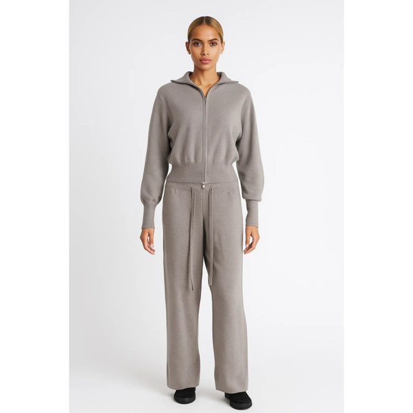 Damset | Zip-Topp och Vida Byxor | Snygga kläder