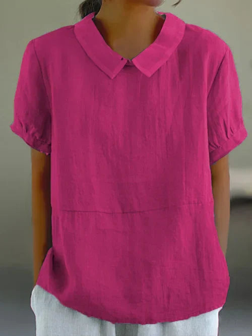 Dam Blus | Elegant | Med Krage | Sommar