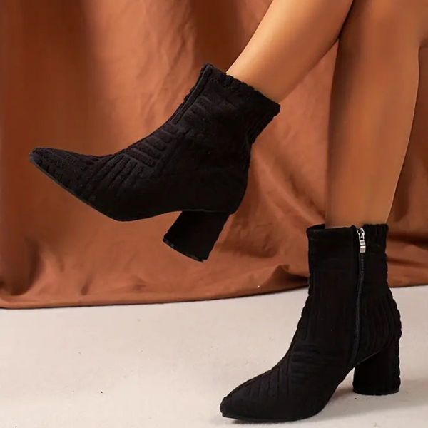 Skor För Vinter Dam | Ankelboots | Spetsig Tå | Bekväm Klack