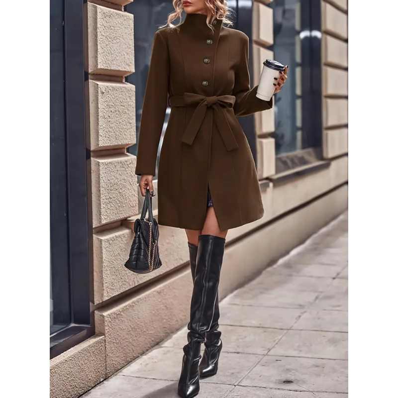 Vinterrock Dam | Elegant Brun Jacka | Varm & Trendy