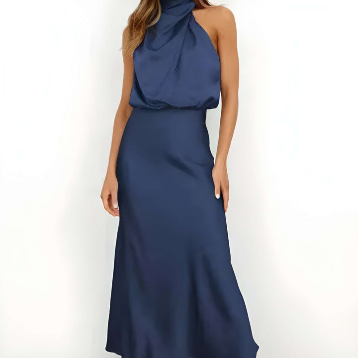 Klänning Maxi | Elegant Svart Halterneckklänning | Tidlös &amp; Sofistikerad