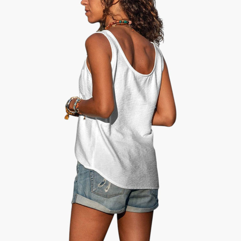 Dam Linne | Casual | Med Knappar | Sommar
