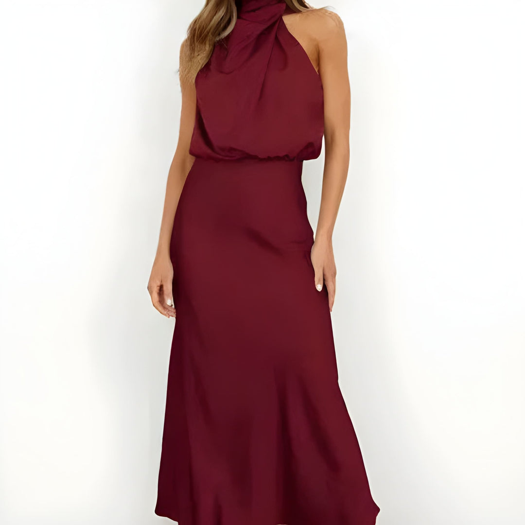 Klänning Maxi | Elegant Svart Halterneckklänning | Tidlös &amp; Sofistikerad