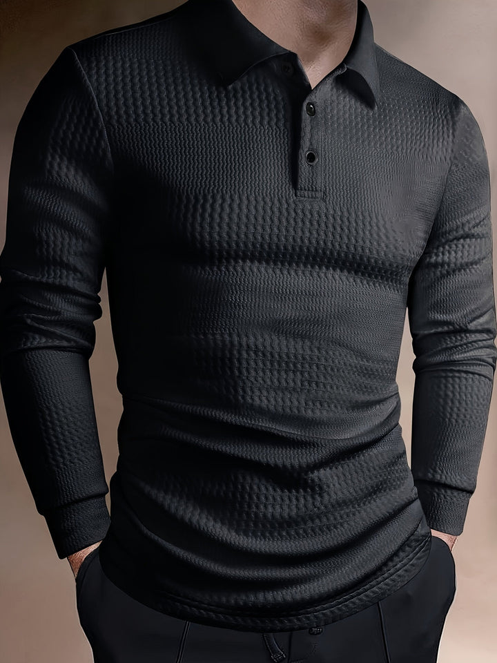 Herr Pikétröja | Slimfit | Lång Ärm | Sommar