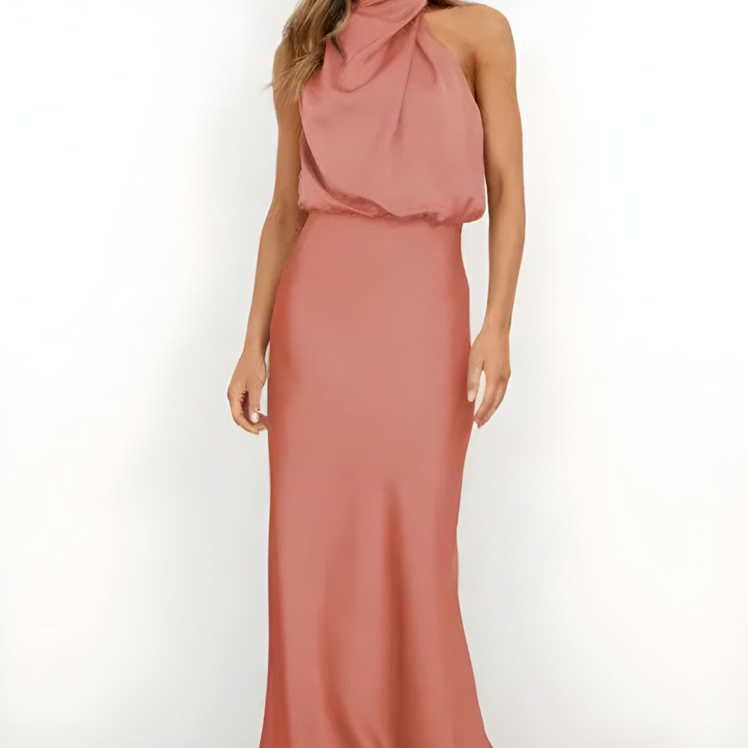 Klänning Maxi | Elegant Svart Halterneckklänning | Tidlös &amp; Sofistikerad