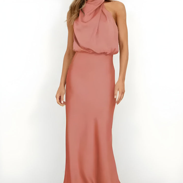 Klänning Maxi | Elegant Svart Halterneckklänning | Tidlös &amp; Sofistikerad