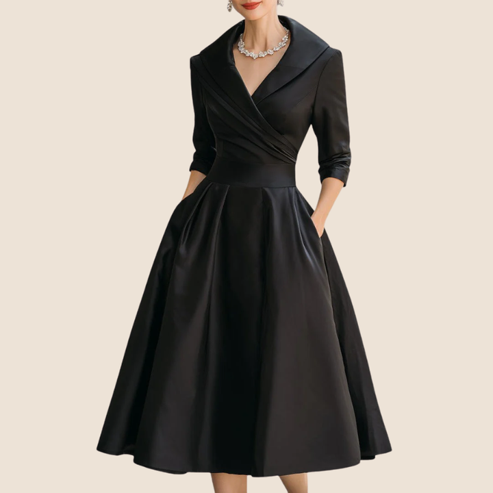 Elegant Midi-klänning Dam | Klassisk Silhuett | Figursydd &amp; Tidlös Design