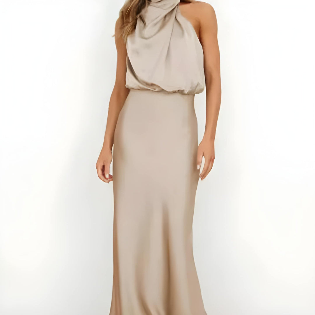 Klänning Maxi | Elegant Svart Halterneckklänning | Tidlös &amp; Sofistikerad