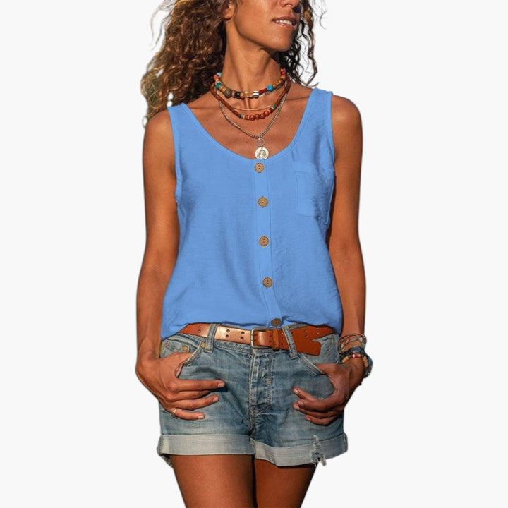 Dam Linne | Casual | Med Knappar | Sommar