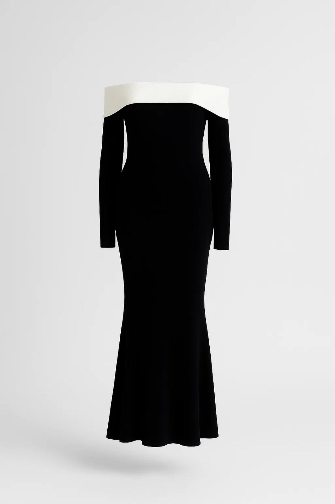 Dam Klänning | Slimfit Off-shoulder | Kontrastdetalj | Sommar