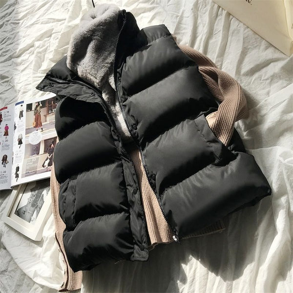 Damväst | Vadderad Bodywarmer | Ärm­lös Vinterväst med Dragkedja