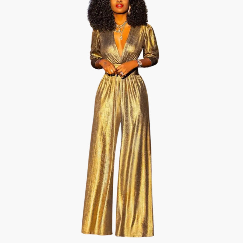 Dam Jumpsuit | Elegant | Djup V-ringning | Sommar