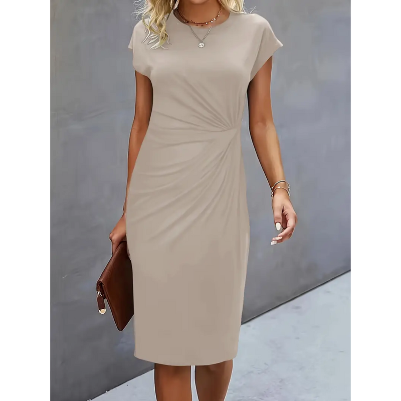 Dam Bodycon Klänning | Rynkad Design | Smickrande & Elegant Passform | Polyester-Bomstickad struktur