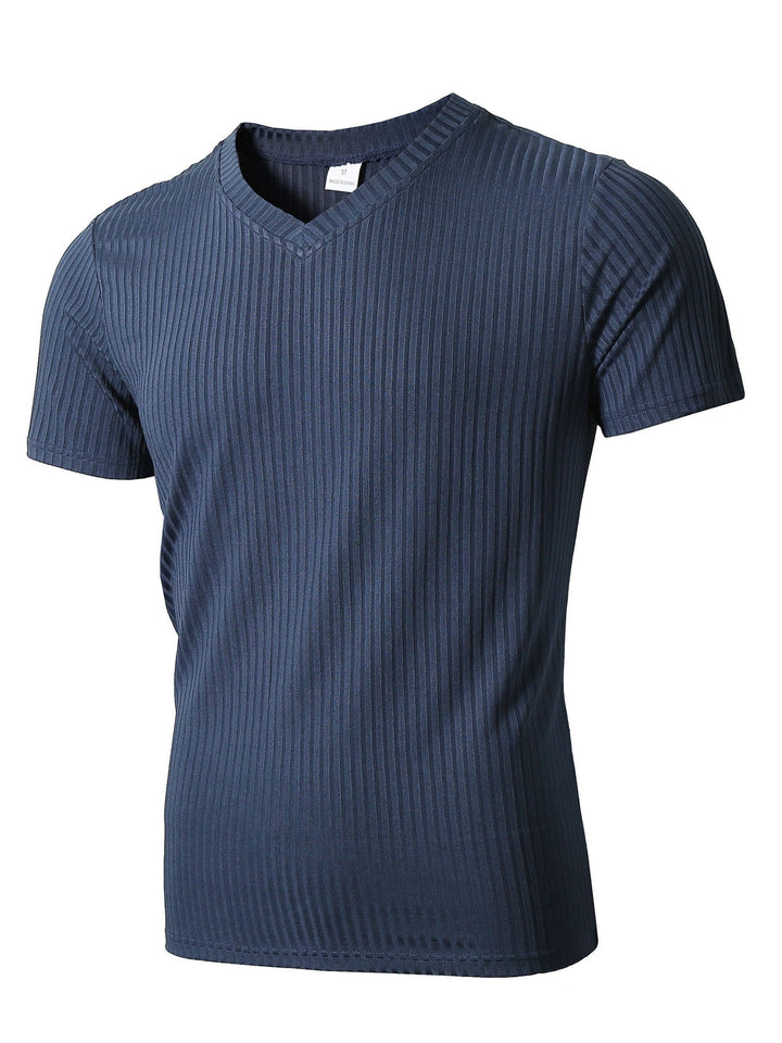 Herr-T-shirt | Slim fit | V-ringad | Sommar