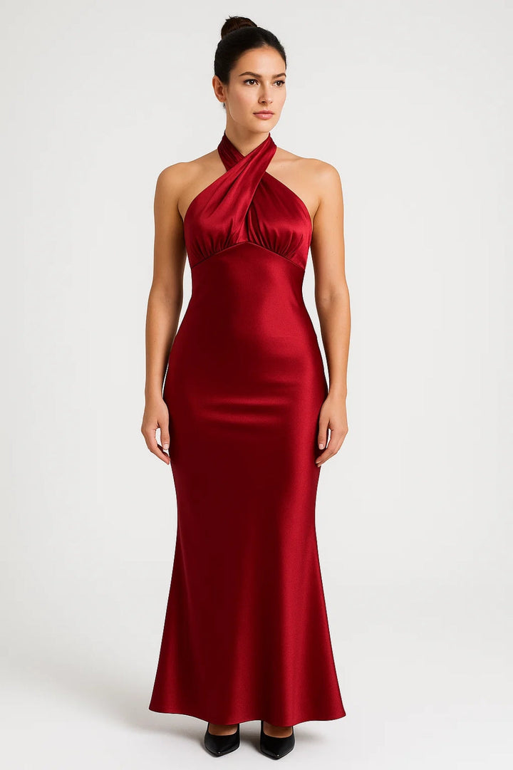 Dam Klänning | Elegant | Halterneck | Figurnära | Sommar