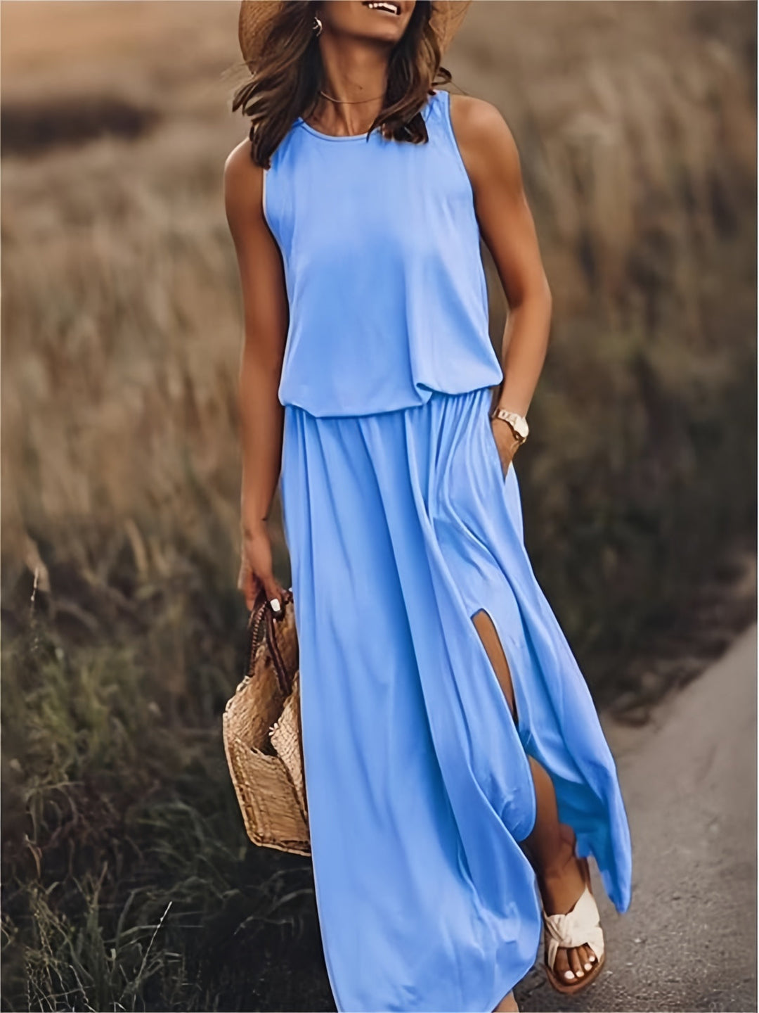 Dam Klänning | Oversized | Ärmlös | Sommar