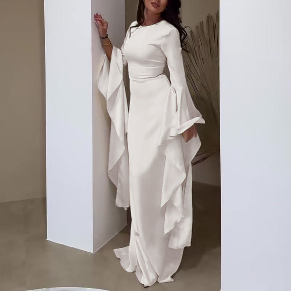 Dam Maxiklänning | Långärmad & Draperad | Elegant Design | Fest & Kväll