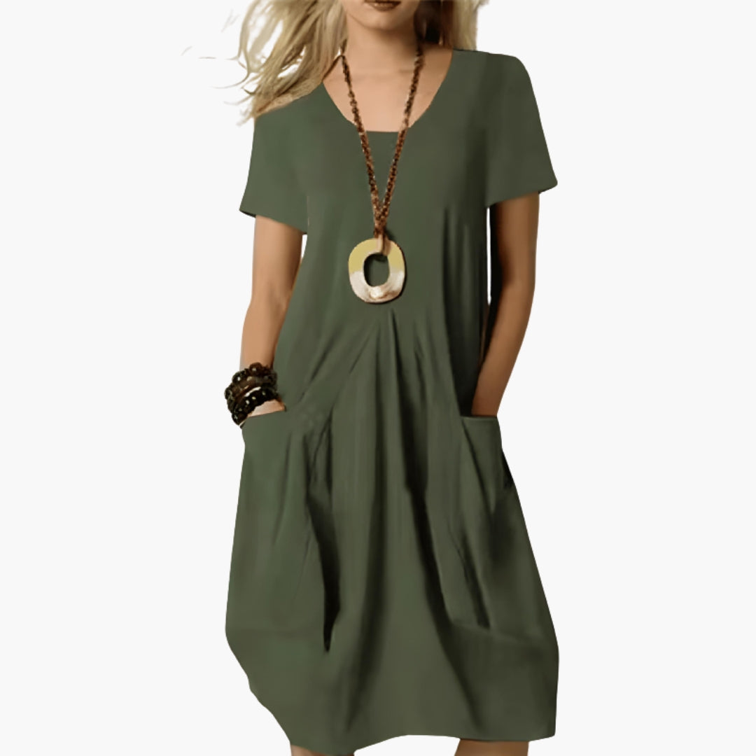 Dam Klänning | Oversized | Med Fickor | Sommar