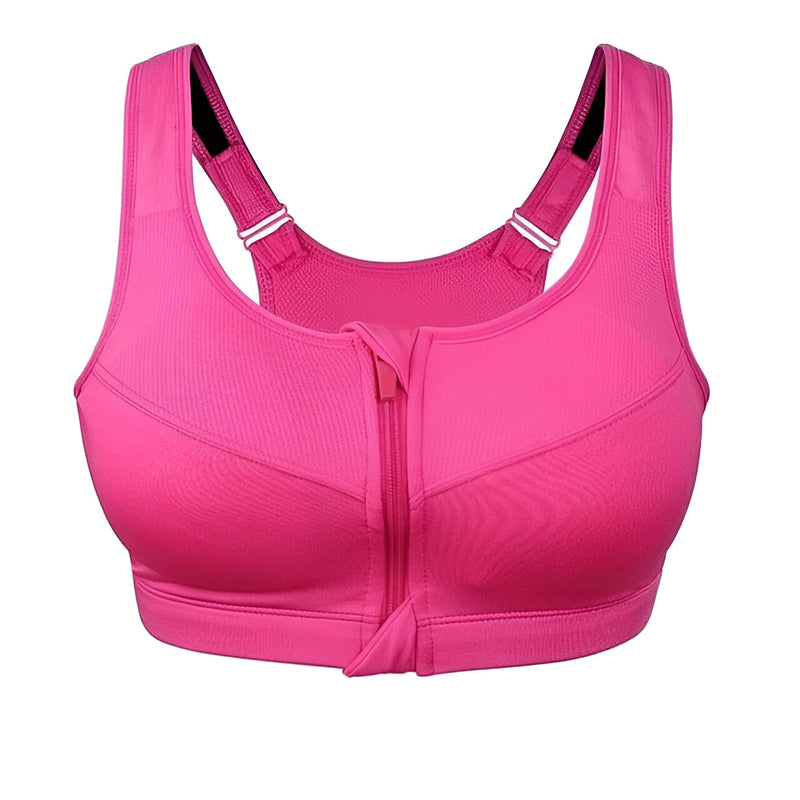 Dam Sport-BH | Frontdragkedja & Justerbara Band | Plus Size & Shockproof | Träning & Yoga