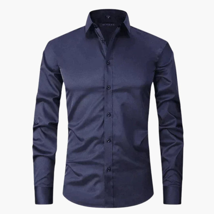 Herr Skjorta | Slim Fit | Med Knappar | Sommar