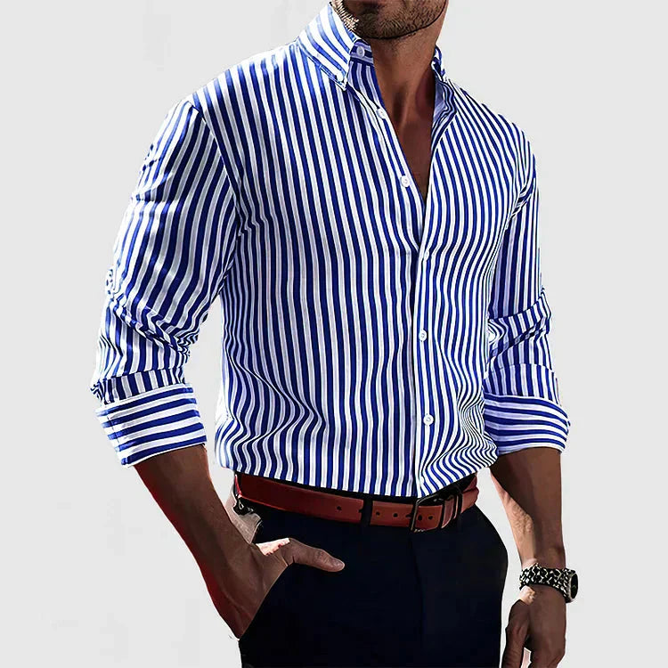 Herr Skjorta | Elegant | Med Knappar | Sommar
