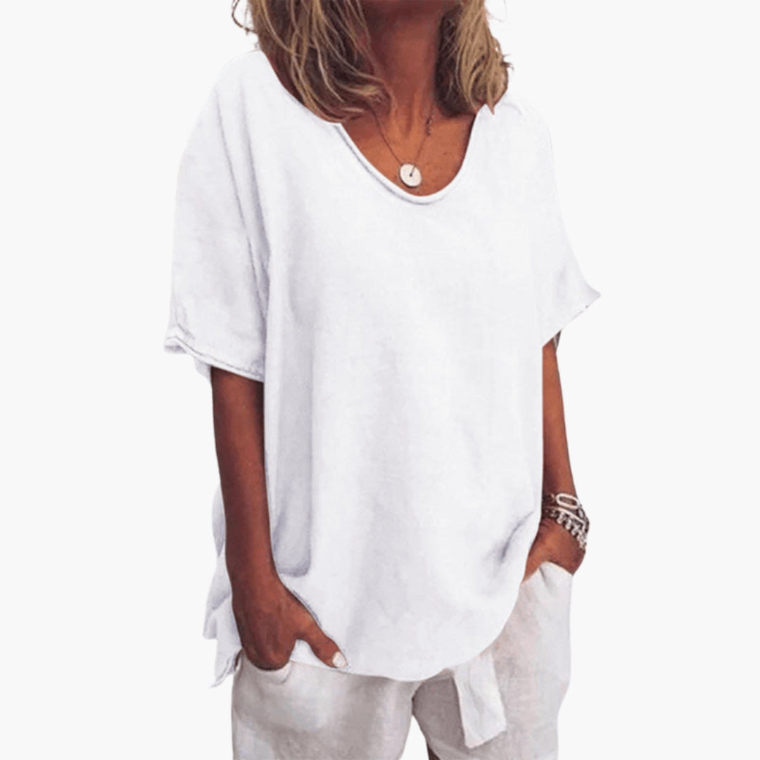 Dam Topp | Oversized | Kort Ärm | Sommar